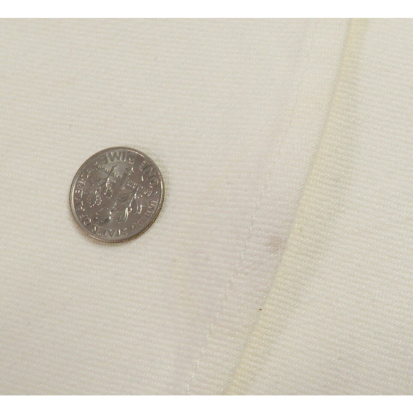 Scripted Peplum Jacket Womens XS Cream Flared Sleeve Canvas Fitted Mod 70s Retro - Picture 16 of 16